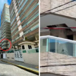 Prédio residencial de 20 andares é evacuado após coluna ceder durante manutenção no litoral de SP