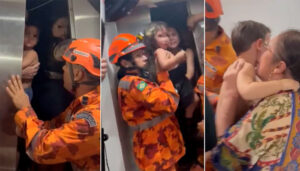 Crianças ficam presas em elevador e são resgatadas pelos bombeiros em Fortaleza