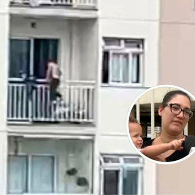 Mãe de criança que se pendurou na varanda de prédio no ES é multada