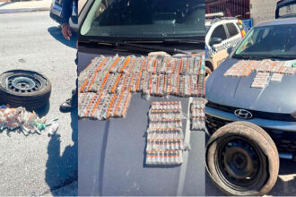 Polícia encontra 488 frascos de “Mounjaro” escondidos dentro de pneu e prende casal em MT-sindicolegal
