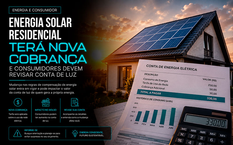 Energia solar residencial terá nova cobrança e consumidores devem revisar conta de luz-sindicolegal