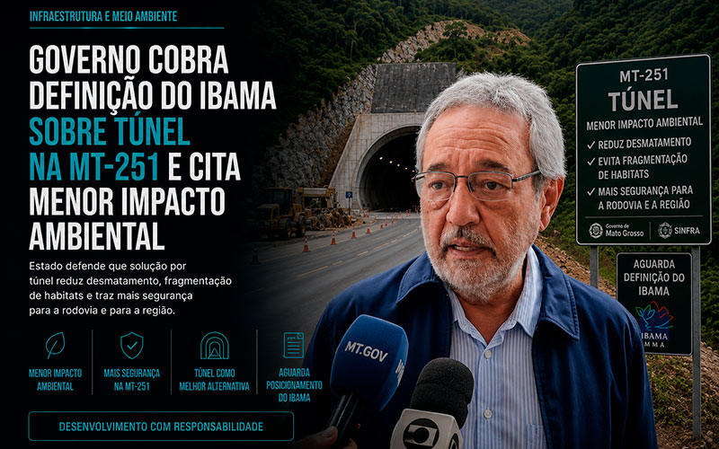 Governo cobra definição do Ibama sobre túnel na MT-251 e cita menor impacto ambiental-sindicolegal