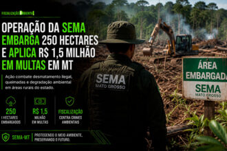 Operação da Sema embarga 250 hectares e aplica R$ 1,5 milhão em multas em MT-sindicolegal