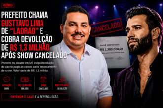 Prefeito chama Gusttavo Lima de “ladrão” e cobra devolução de R$ 1,3 milhão após show cancelado-sindicolegal