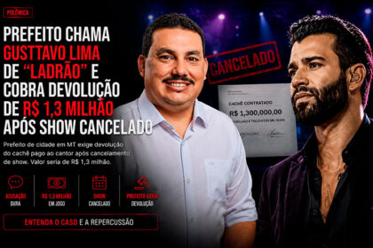 Prefeito chama Gusttavo Lima de “ladrão” e cobra devolução de R$ 1,3 milhão após show cancelado-sindicolegal