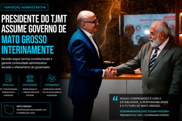 Presidente do TJMT assume governo de Mato Grosso interinamente-sindicolegal
