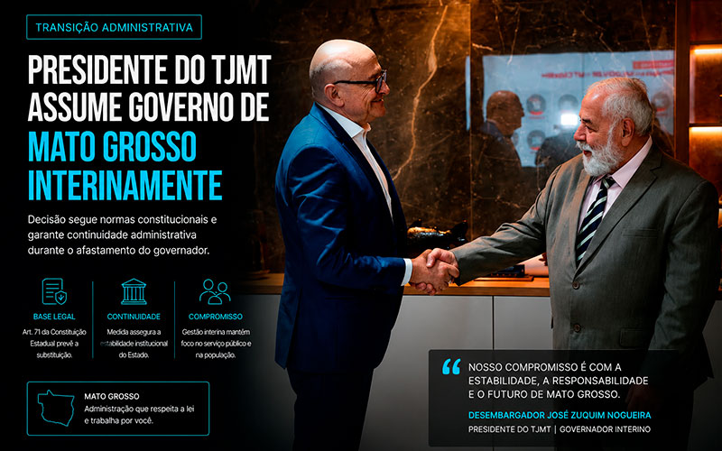 Presidente do TJMT assume governo de Mato Grosso interinamente-sindicolegal