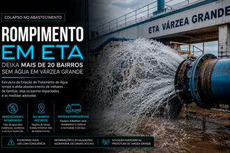 Rompimento em ETA deixa mais de 20 bairros sem água em Várzea Grande-sindicolegal