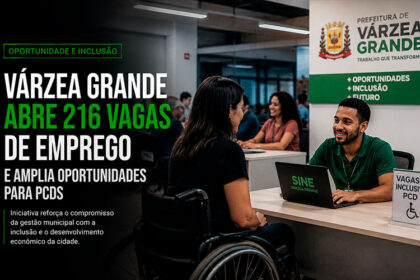 Várzea Grande abre 216 vagas de emprego e amplia oportunidades para PCDs-sindicolegal
