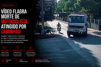 Vídeo flagra morte de motociclista atingido por caminhão-sindicolegal