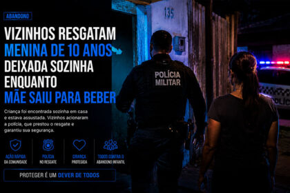 Vizinhos resgatam menina de 10 anos deixada sozinha enquanto mãe saiu para beber-sindicolegal