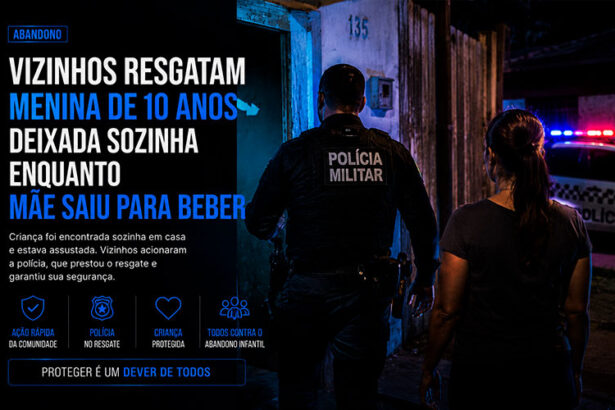 Vizinhos resgatam menina de 10 anos deixada sozinha enquanto mãe saiu para beber-sindicolegal