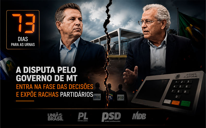 A 73 dias das urnas, disputa pelo Governo de MT entra na fase das decisões e expõe rachas partidários-sindicolegal