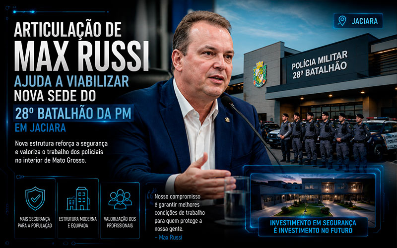 Articulação de Max Russi ajuda a viabilizar nova sede do 28º Batalhão da PM em Jaciara-sindicolegal