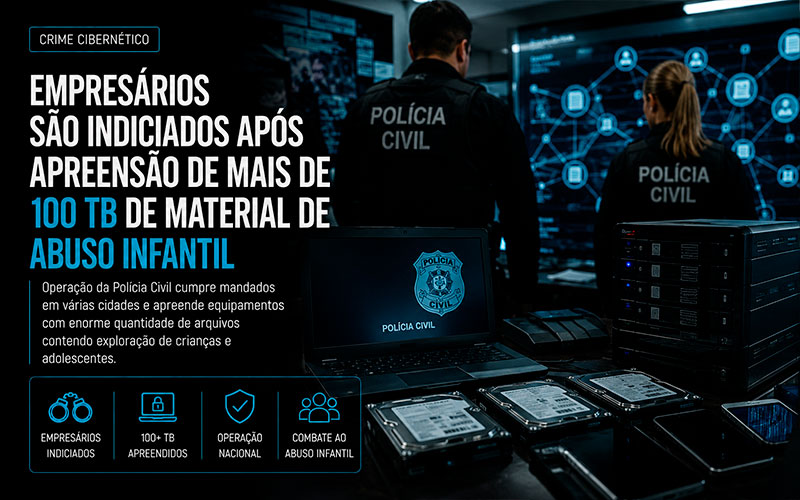 Empresários são indiciados após apreensão de mais de 100 TB de material de abuso infantil-sindicolegal