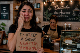 Filha se emociona e pede apoio para salvar cafeteria da mãe em Cuiabá-sindicolegal