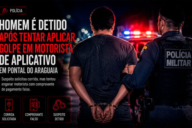 Homem é detido após tentar aplicar golpe em motorista de aplicativo em Pontal do Araguaia-sindicolegal