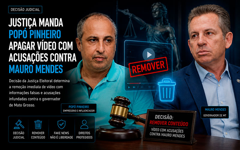 Justiça Eleitoral manda Popó Pinheiro retirar vídeo com acusações consideradas falsas contra Mauro Mendes.- sindicolegal