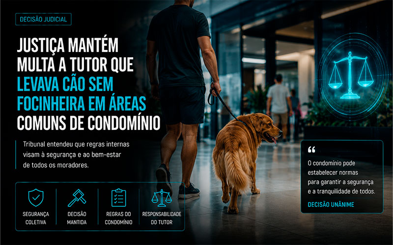 Justiça mantém multa a tutor que levava cão sem focinheira em áreas comuns de condomínio-sindicolegal