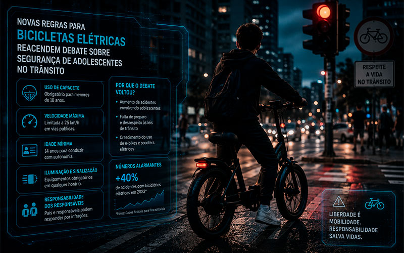 Novas regras para bicicletas elétricas reacendem debate sobre segurança de adolescentes no trânsito-sindicolegal