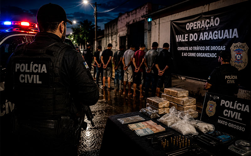 Operação prende 14 e atinge núcleo de facção que controlava tráfico no Vale do Araguaia-sindicolegal