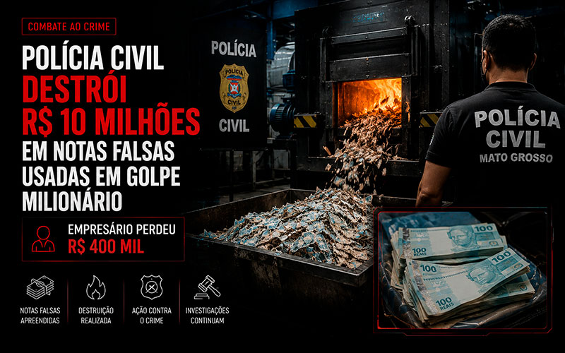 Polícia Civil destrói R$ 10 milhões em notas falsas usadas em golpe milionário; empresário perdeu R$ 400 mil-sindicolegal