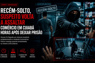 Recém-solto, suspeito volta a assaltar comércio em Cuiabá horas após deixar prisão-sindicolegal