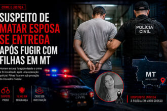 Suspeito de matar esposa se entrega após fugir com filhas em Mato Grosso-sindicolegal