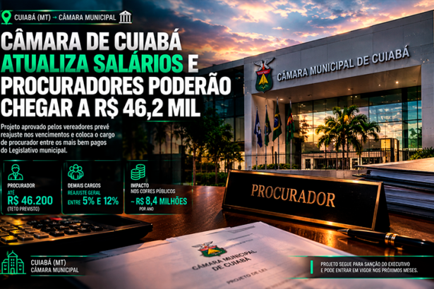 Câmara de Cuiabá atualiza salários e procuradores poderão chegar a R$ 46,2 mil-sindicolegal