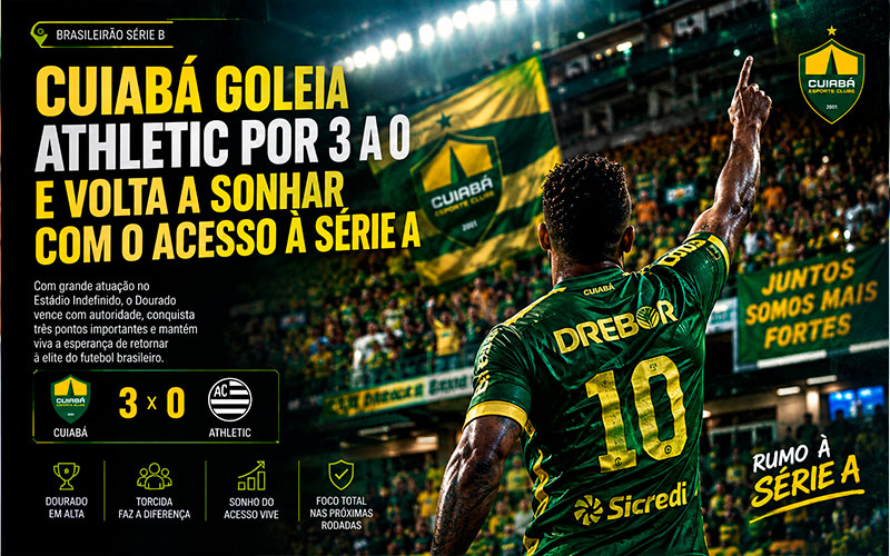 Cuiabá goleia Athletic por 3 a 0 e volta a sonhar com o acesso à Série A-sindicolegal