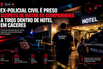 Ex-policial civil é preso suspeito de matar ex-companheira a tiros dentro de hotel em Cáceres-sindicolegal