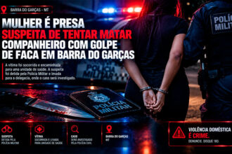 Mulher é presa suspeita de tentar matar companheiro com golpe de faca em Barra do Garças-sindicolegal