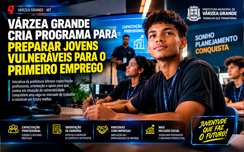 Várzea Grande cria programa para preparar jovens vulneráveis para o primeiro emprego-sindicolegal